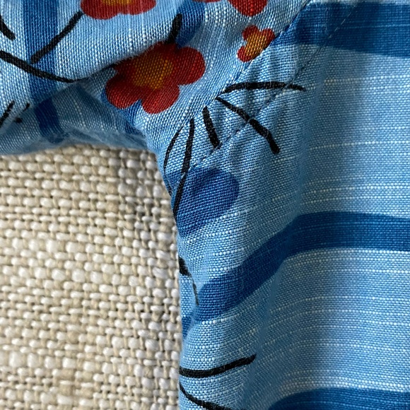 Roark Revival Mens Blue Cotton Tropical Summer Vacation Button Up Shirt-Sz-L - Picture 9 of 15